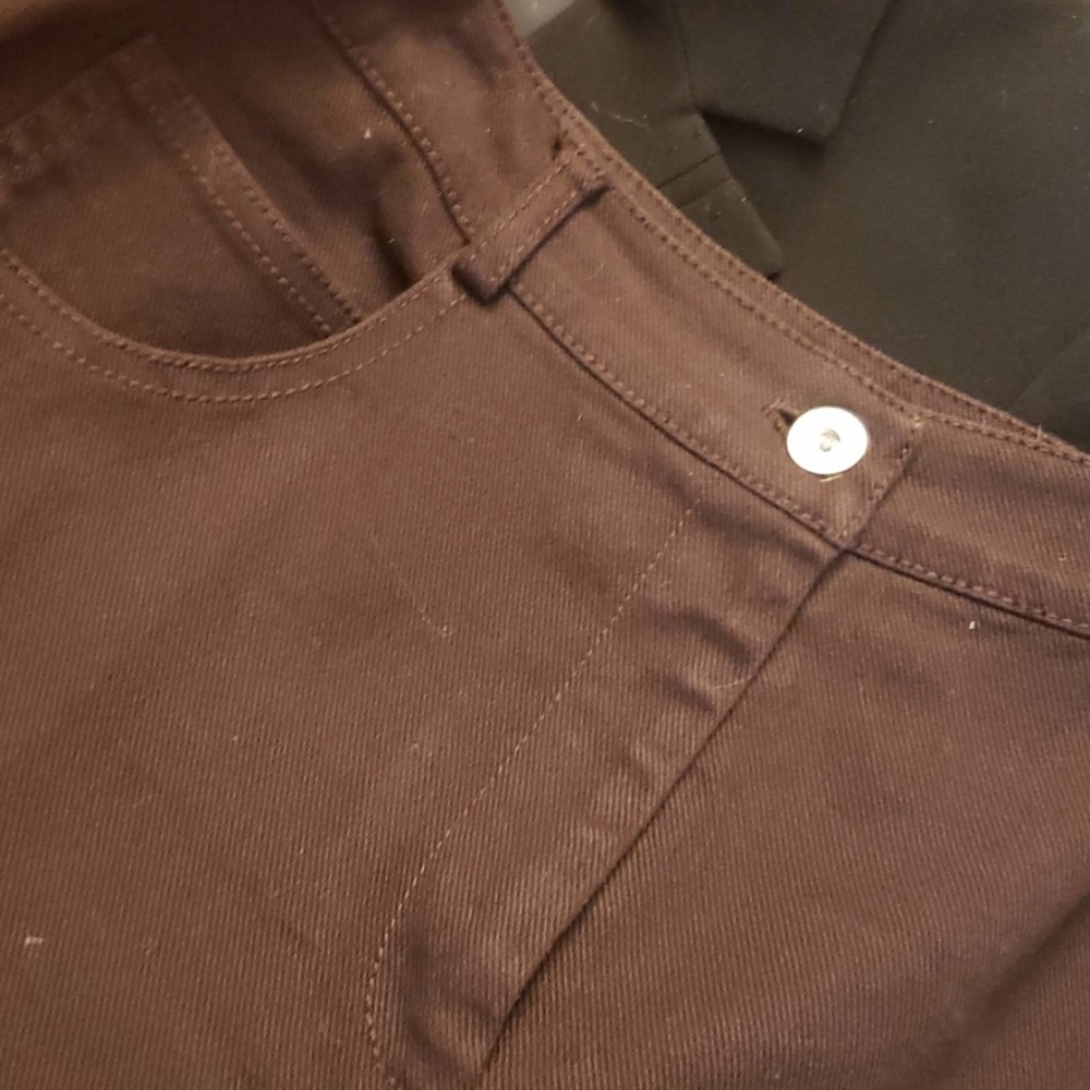 St. John Sport brown denim like pants sz 10